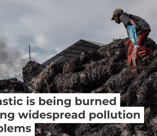 Workers prepare to burn imported plastic waste at a dump in East Java, Indonesia, in 2018. Ulet Ifansasti/Getty Images